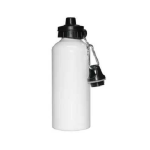 600ml Aluminium Water Bottle with two tops (White)